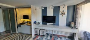 Telewizja i/lub zestaw kina domowego w obiekcie Apartament Lazurowy 53 z tarasem i SPA