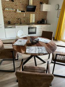 Kuchyň nebo kuchyňský kout v ubytování Jahn Apartments