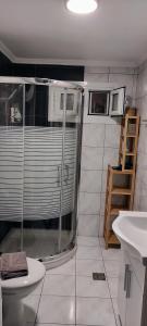 A bathroom at Zeus Studio on Palamidi foothills