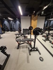 Posilňovňa alebo fitness centrum v ubytovaní Apartament Słoneczne Nabrzeże