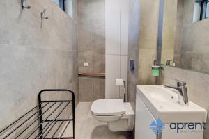 a bathroom with a toilet and a sink at Dom FANØ Baltic 2 - Aprent in Pobierowo +21 photos