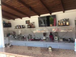 a counter in a kitchen with a counter top at Villa Askamnia and Suites in Nikiti