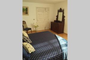 a bedroom with a bed and a dresser and a mirror at Los Frailes Eco Finca B in Tinajo