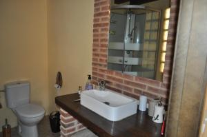 A bathroom at El Rincón Secreto de Gredos especializada en celiaquía y diabetes y jacuzzi