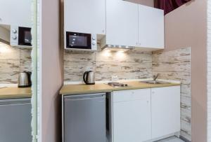 Virtuvė arba virtuvėlė apgyvendinimo įstaigoje Apartments Mikhailovskaya
