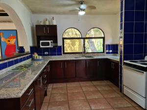 Cucina o angolo cottura di Casa del Arte, a luxury beachfront villa with private pool