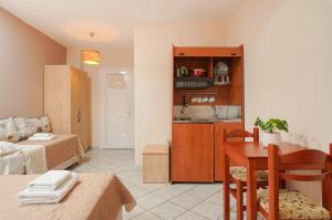 Kuchyň nebo kuchyňský kout v ubytování Hotel Makrina