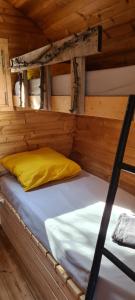 a bunk bed in a wooden cabin at Hébergements insolites - Détente en Luberon in Viens
