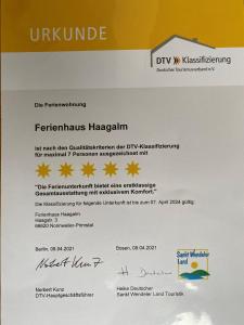 een afwijzingsbrief voor een dkx master technicus programma bij Ferienhaus HAAGALM in Primstal
