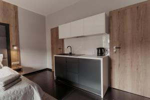 Kuchyň nebo kuchyňský kout v ubytování NOVA Apartamenty&Pokoje