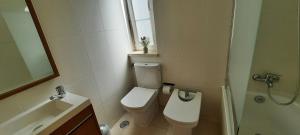 a bathroom with a toilet and a sink and a shower at CasAzulApartments in Sintra