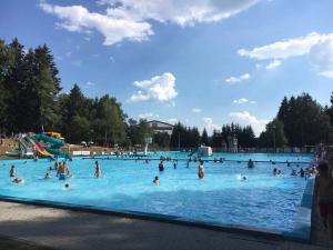 a group of people in a swimming pool at Haus Hasenmüller in Schmiedefeld am Rennsteig