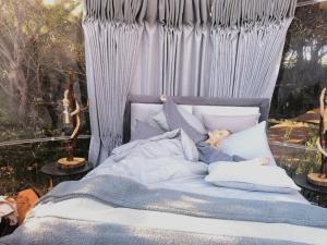 מיטה או מיטות בחדר ב-The Dome - Misty Mountain Reserve