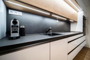 Kuchyň nebo kuchyňský kout v ubytování Apartmán Lipnoport