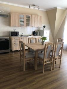 Kuchyň nebo kuchyňský kout v ubytování Alina apartmanok