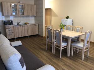 Kuchyň nebo kuchyňský kout v ubytování Alina apartmanok