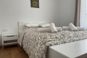 Łóżko lub łóżka w pokoju w obiekcie Galerie Wohnung Hechelstein / Top 106