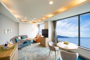 
A seating area at Lake Biwa Otsu Prince Hotel
