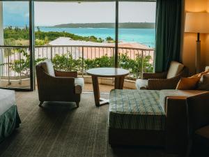 a hotel room with a view of the ocean at Miyakojima Tokyu Hotel & Resorts in Miyako-jima