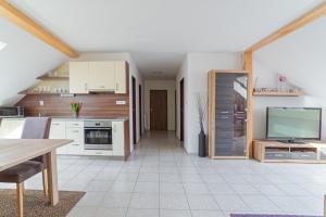 Kuchyň nebo kuchyňský kout v ubytování Saeli Apartments