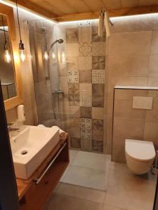Kúpeľňa v ubytovaní Romantik Pension Lehrberg