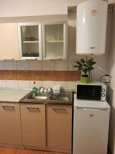 Kuchyňa alebo kuchynka v ubytovaní Vámház Apartman