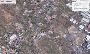 une carte d'une ville avec des bâtiments et des maisons dans l'établissement Casa Relajación, à Santa Cruz de Tenerife