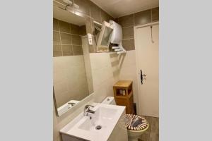 Loft provençal في ساليرنيس: حمام مع حوض ومرحاض ومرآة