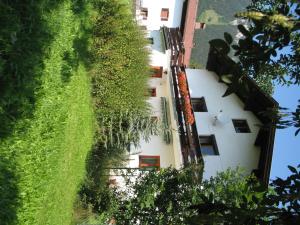 eine Außenansicht eines Gebäudes mit grüner Vegetation in der Unterkunft Haus Antlinger in Reutte