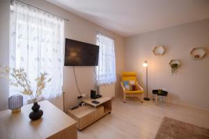 TV a/nebo společenská místnost v ubytování Királyleányka Apartman