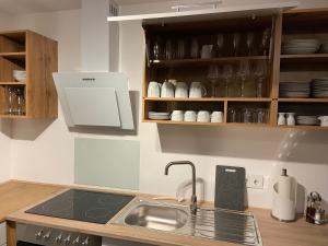 Kuchyň nebo kuchyňský kout v ubytování Haus Langweid - Moderne Ferienwohnungen mit Luxus im Inntal