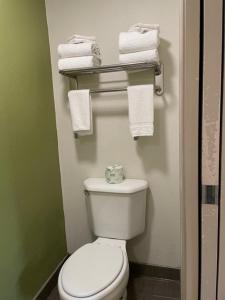 A bathroom at Sleep Inn