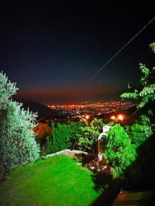 a view of a city at night with lights at Zelena Maslina in Bar