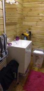 a bathroom with a sink and a toilet at gite Labarcarole in Lillers