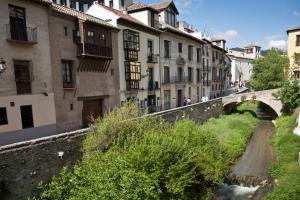 a bridge over a river in a city with buildings at Hotel Comfort Dauro 2 in Granada