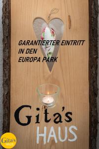 a sign for a gardener exhibit in den empapa park at Gita´s Haus in Rust