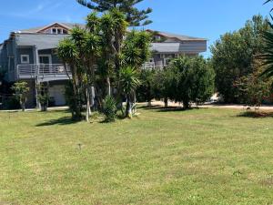 una casa con palme in un cortile di Villa Pap a Preveza