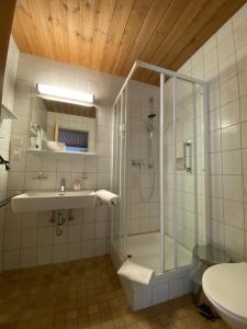 Kúpeľňa v ubytovaní Pension Steinbacher