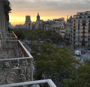 Nespecifikovaný výhled na destinaci Barcelona nebo výhled na město při pohledu z hotelu