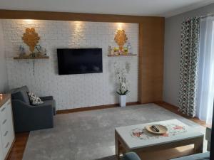 Televízia a/alebo spoločenská miestnosť v ubytovaní Apartament Róża 1 Sauna & Jacuzzi Jaszczurówka 21a