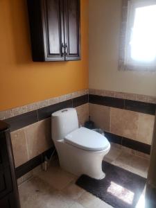 a bathroom with a white toilet in a room at Maria's Place, Puerto Peñasco, Oriente in Puerto Peñasco