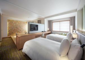 Holiday Inn Resort Shinano-Omachi Kuroyon by IHG的电视和/或娱乐中心