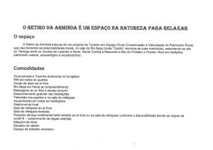 a screenshot of a page of a document at Retiro Da Arminda in Canedo