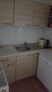 una cocina con fregadero y encimera en Waldesruh, en Zinnowitz 2 fotos más