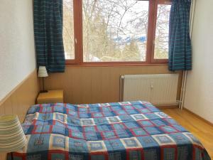 a bedroom with a bed and a window at Les Arcs 1600, Plan Devin 2 in Arc 1600