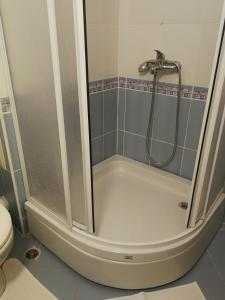 a shower in a bathroom with a tub at Апартамент за гости Соня Guest Apartment Sonya in Nesebar