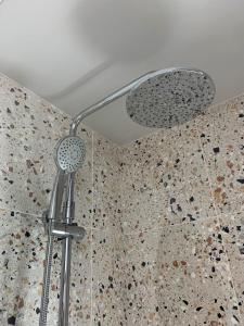 a shower with a shower head in a bathroom at Jays Bay Entire Luxury Apartment by the Beach Gt Yarmouth in Great Yarmouth