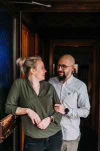 a man and a woman standing next to each other at Hotel Restaurant Nöth in Hammelburg