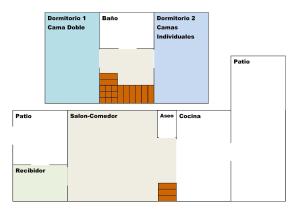 Plan piętra w obiekcie Semi-detached Adosado con Encanto -130 m2 - WiFi 600 Mb - Piscina Comunitaria - Patio Privado