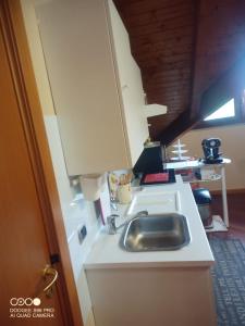 - une cuisine avec un évier et un comptoir dans l'établissement Villa Dina, à Olgiate Olona